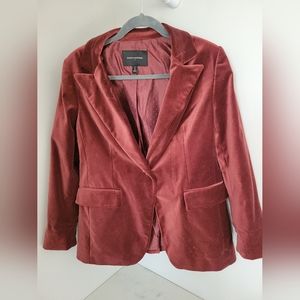 Banana Republic Factory Long & Lean Velvet Blazer Dark Spiced Rum